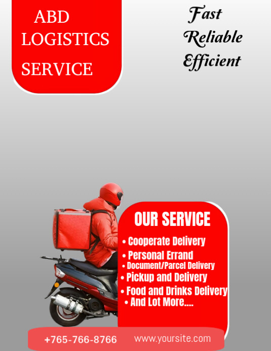Grey Maximalist Logistics And Delivery Service  Flyer (us Letter) template