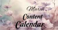 Grey Maximalist March Content Calendar  Facebook Event Cover template