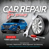Grey Maximalist Mechanic Car Auto Repair Shop Business Advertisement Flyer Template  Instagram Post