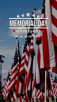 Grey Maximalist Memorial Day Videos  Digital template
