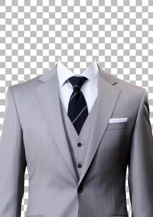 Grey Maximalist Men Suit On Png Transparent A4 template