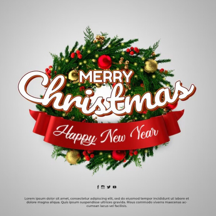 Grey Maximalist Merry Christmas And Happy New Year Instagram Post ...