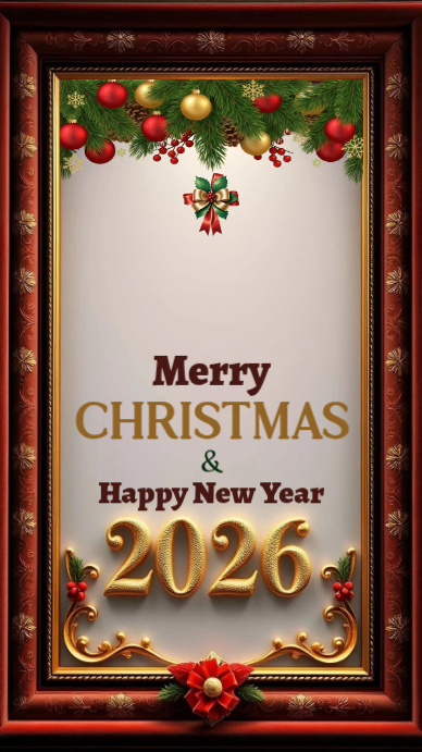 Grey Maximalist Merry Christmas And Happy New Year Whatsapp Status ...