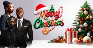 Grey Maximalist Merry Christmas Greeting Template Facebook Shared Image Isithombe Esabiwe ku-Facebook