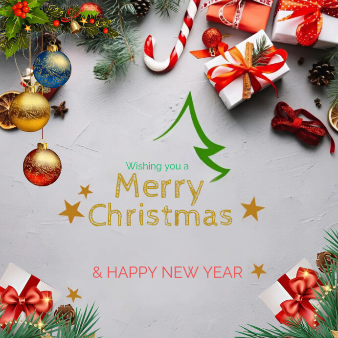 Copy of Grey Maximalist Merry Christmas Instagram Post | PosterMyWall