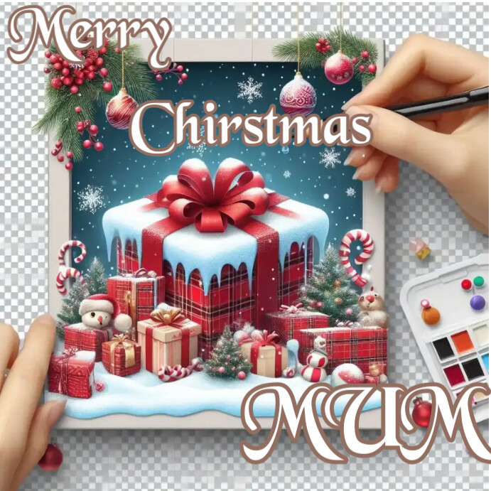 Copy of Grey Maximalist Merry Christmas Mum Instagram Post | PosterMyWall