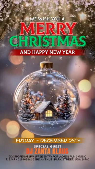 Grey Maximalist Merry Christmas Party Instagram Story Template ...
