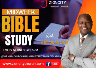 Grey Maximalist Midweek Bible Study Service  Postcard template