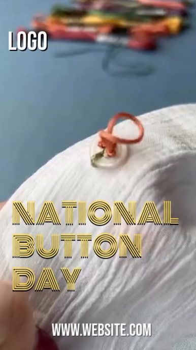 Grey Maximalist National Button Day Instagram Reel Template | PosterMyWall