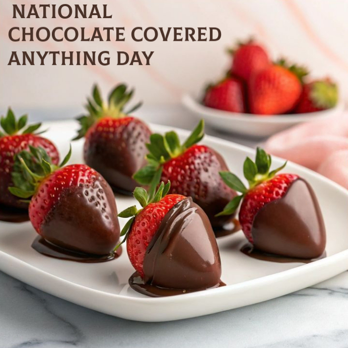 Grey Maximalist National Chocolate Covered Anything Day Instagram Post ...