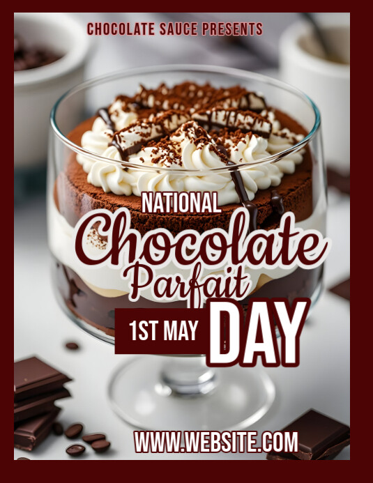Parfait Front Design Grey Maximalist National Chocolate Parfait Day Flyer (us Letter ...