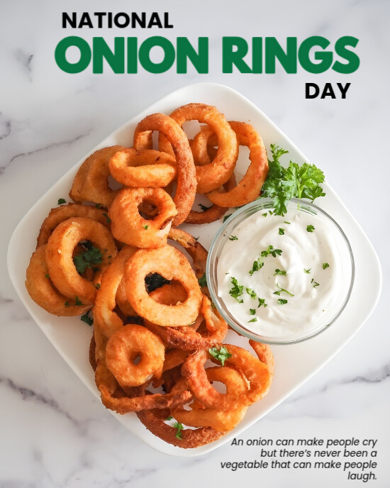 Grey Maximalist National Onion Rings Day Instagram Portrait template