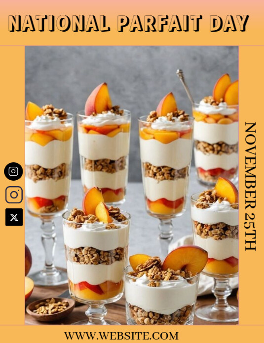 Grey Maximalist National Parfait Day Template Design Flyer (us Letter