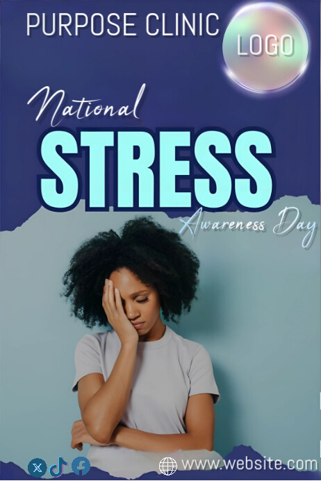 Copy of Grey Maximalist National Stress Awareness Day Poster | PosterMyWall