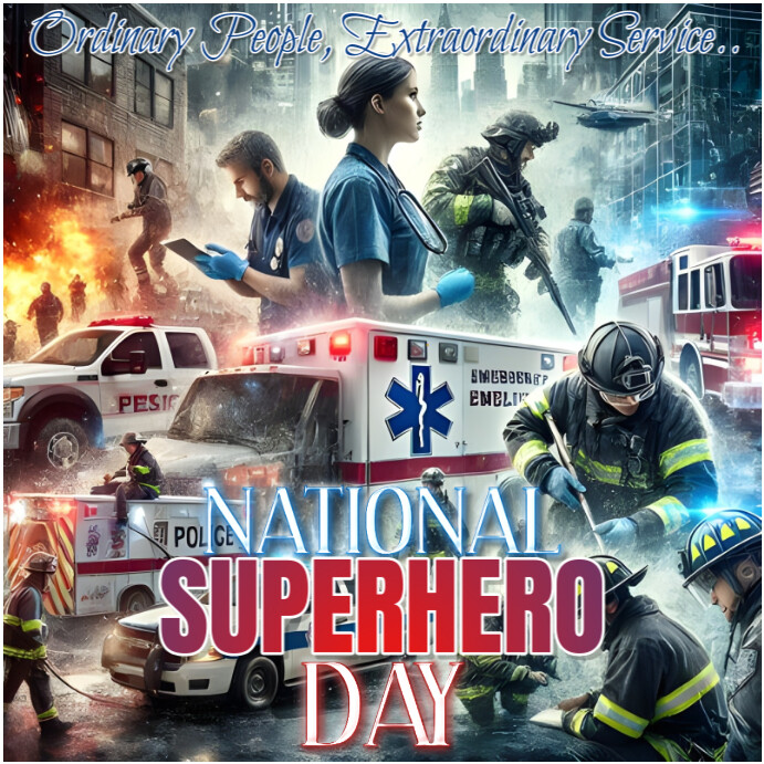Plantilla de Grey Maximalist National Superhero Day Instagram Post ...