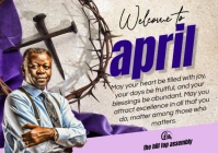 Grey Maximalist New Month April  A3 template