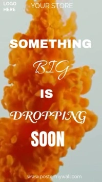 Grey Maximalist Orange And White Something Big Is Dropping Soon Video  Digital Display (9:16) template