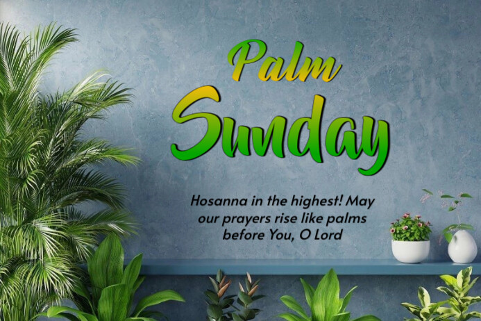 Grey Maximalist Palm Sunday Label 标签 template
