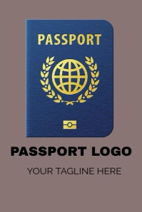 Grey Maximalist Passport Logo Poster template