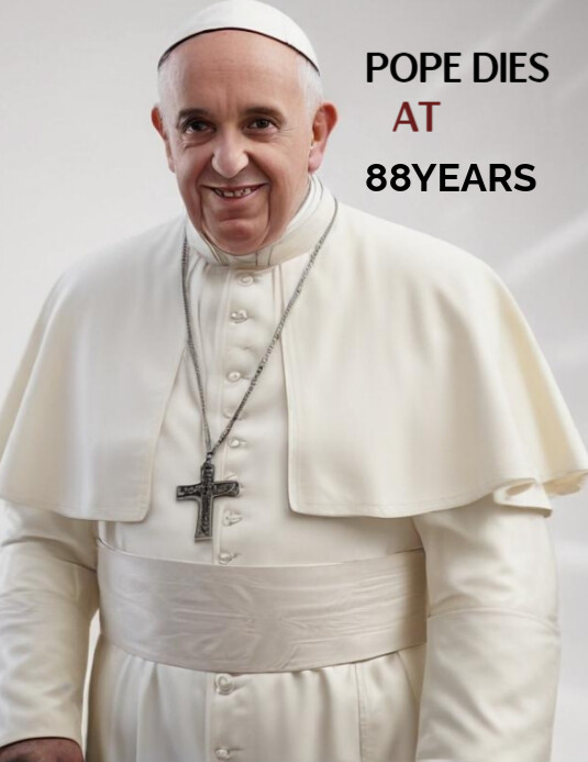 Modello Grey Maximalist Pope Dies At 88 Flyer (us Letter) | PosterMyWall