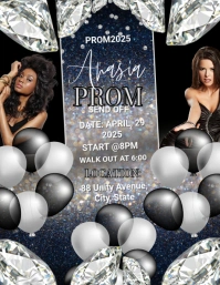 Grey Maximalist Prom Send Off Flyer (us Letter) template