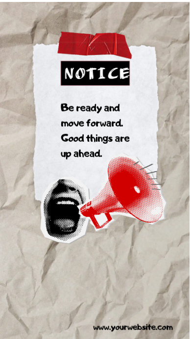 Grey Maximalist Red And Black Collage Cool Notice Paper Instagram Story ...