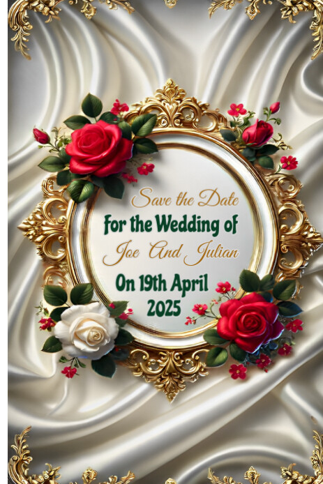 Grey Maximalist Save The Date  Pinterest Graphic template