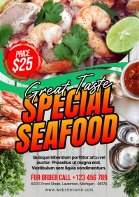 Grey Maximalist Seafood A5 template