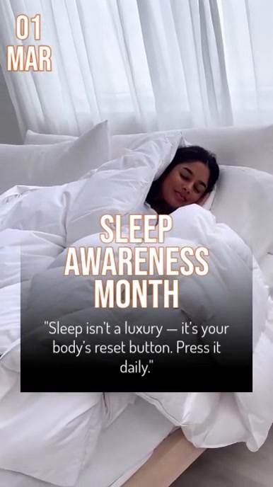 Grey Maximalist Sleep Awareness Month Instagram Story template