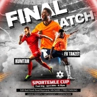 Grey Maximalist Soccer Poster Instagram Post template