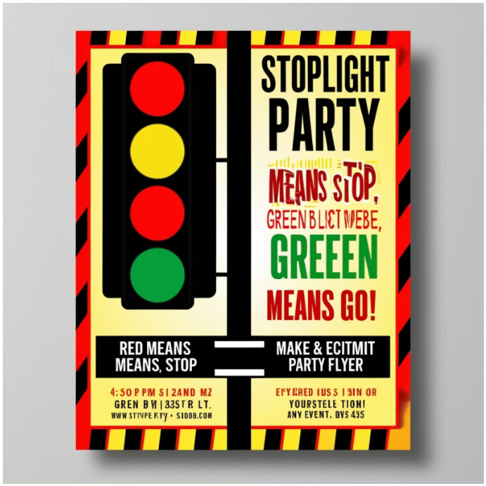 Copy of Grey Maximalist Stoplight Party Flyer Design - 