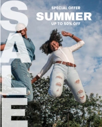 Grey Maximalist Summer Sale Instagram Portrait template