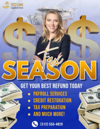 Grey Maximalist Tax Season Flyers Flyer (us Letter) template