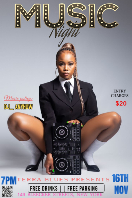 Grey Maximalist This Is A Sleek, Bold, And High-fashion Flyer Designed To Promote A Music Event Pint Pinterest Graphic template