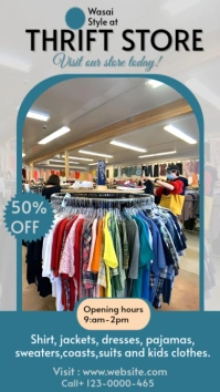 Grey Maximalist Thrift Store  Instagram Story Instagram-verhaal template