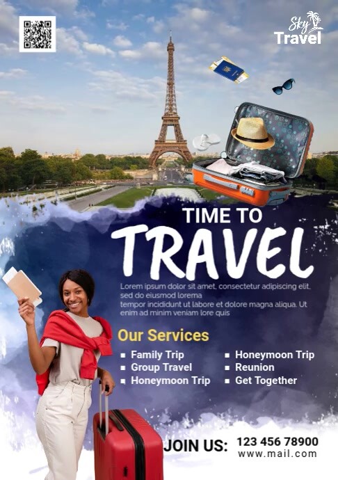 Grey Maximalist Travel A1 template