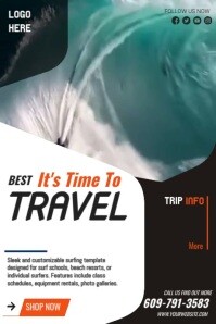 Grey Maximalist Travel Time Banner 4' × 6' template