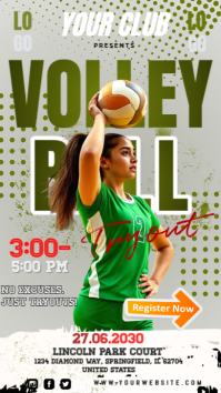 Grey Maximalist Volleyball Tryout Instagram Story template