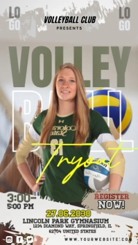 Grey Maximalist Volleyball Tryout Instagram Story template