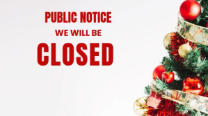 Grey Maximalist We Will Be Closed For Christmas Holidays Digital Display (16:9) template