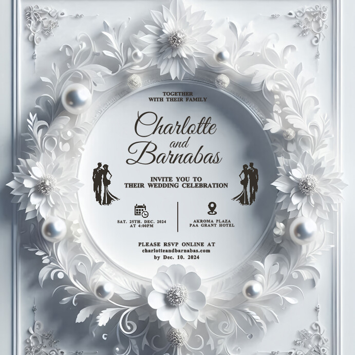 Grey Maximalist Wedding Instagram Post Template | PosterMyWall