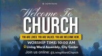 Grey Maximalist Welcome To Church Digital Display (16:9) template