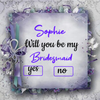 Grey Maximalist Will You Be My Bridesmaid  Instagram Post template