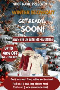 Grey Maximalist Winter Sale Flyer Pinterest Graphic template