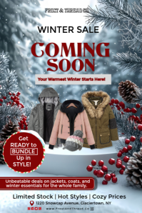 Grey Maximalist Winter Sale Poster template