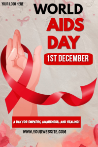 Grey Maximalist World Aids Day  Pinterest Graphic template