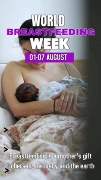 Grey Maximalist World Breastfeeding Week Instagram Story template