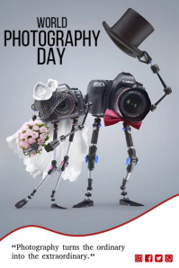 Grey Maximalist World Photography Day  Poster Plakkaat template