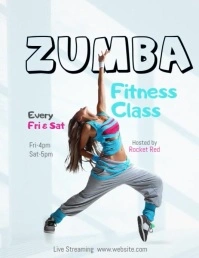 Grey Maximalist Zumba Flyer (us Letter) template