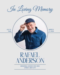 White Memorial Tribute Instagram Portrait Template - Page 1